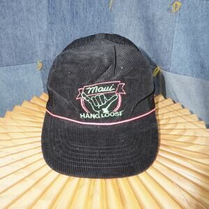 OSFA - Vintage 1990s Maui hang loose Hawaii corduroy hat cap